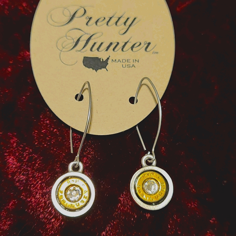 AUTHENTIC Pretty Hunter 9mm earrings w/ Swarovski